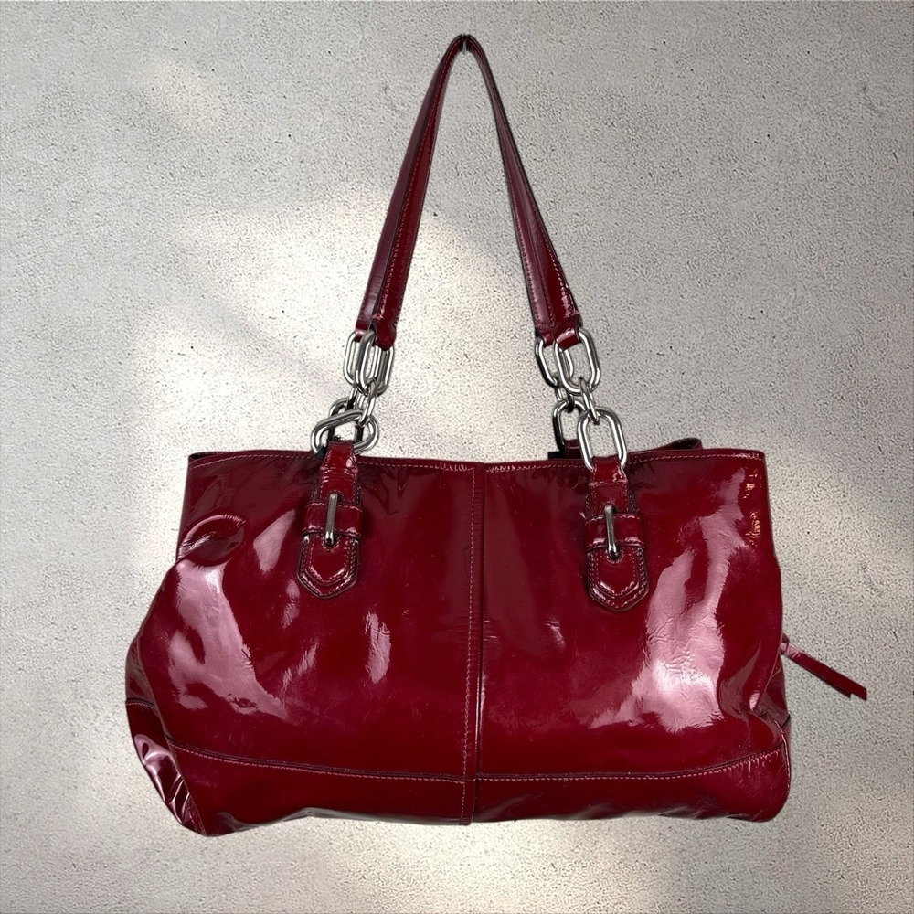 Coach Chelsea Jayden Burgundy Patent Leather Satchel Bag F17855 - RARE, HTF!! - Picture 6 of 8